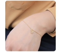 Gold Plated Snowflake Silver Bracelet BRS-193-GP